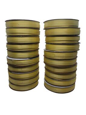 Vintage Y2K Ribbons 20 Spools Polyester Yellow Craft Supplies NEW Lot Q
